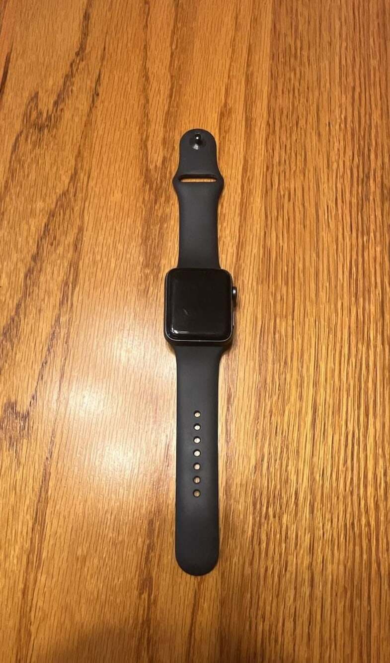 Apple Watch Series 3 42mm Space Gray Aluminum Case with Black Sport Band